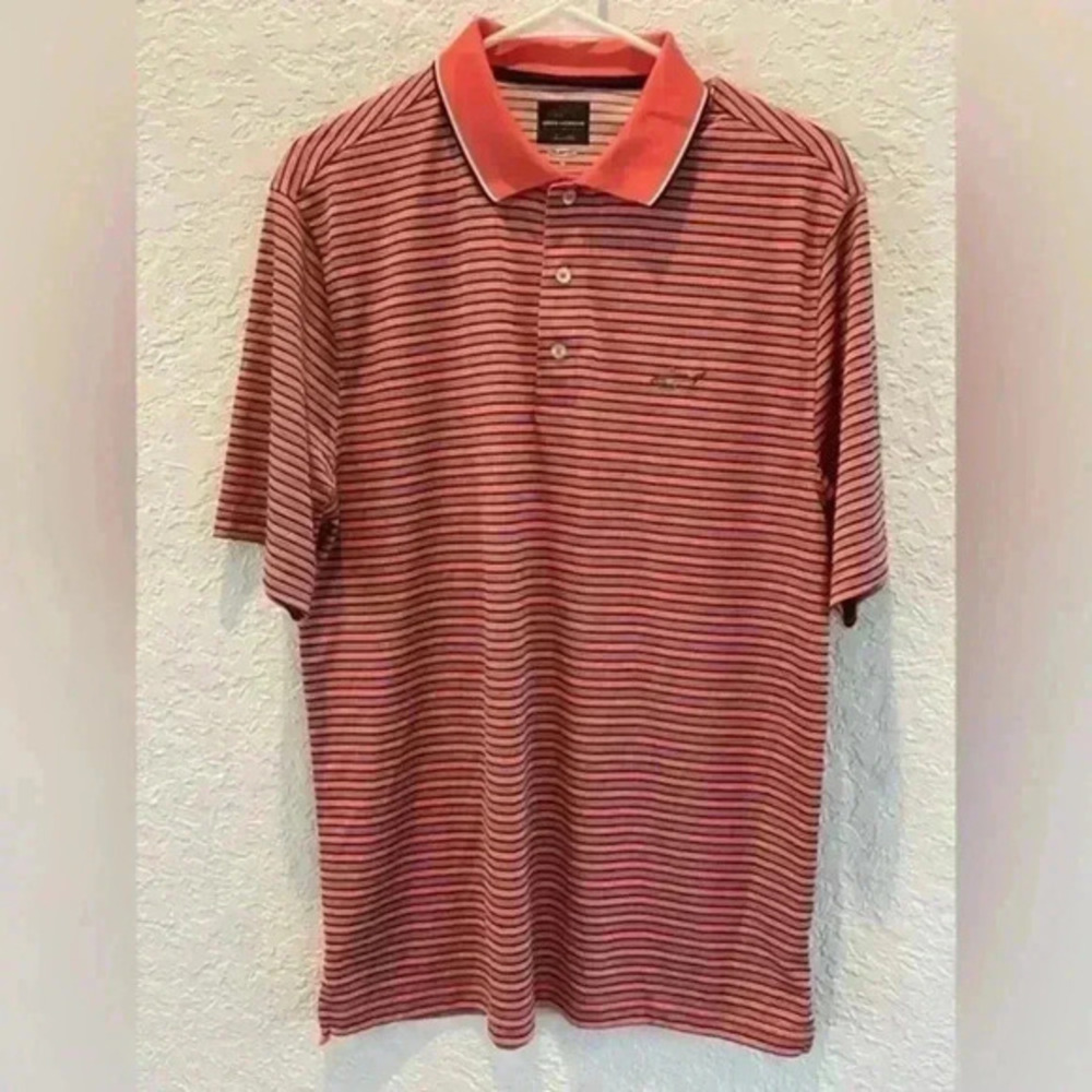 Greg Norman orange striped polo men’s medium